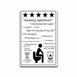 Funny Bathroom Sign I would Poop Here Again   8" x 12" Aluminum Metal Poster - Picture 1 of 4