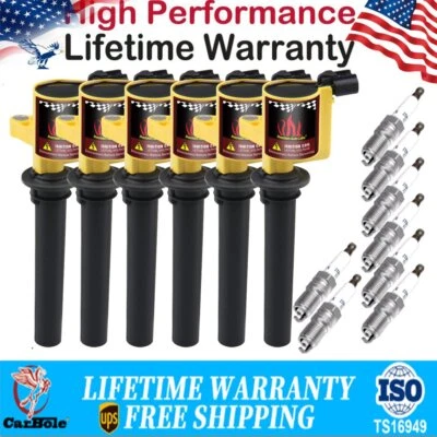 6x Bobina de encendido y 8x Bujía para Ford Escape Taurus 2003-2008 Mazda 3,0 L V6 Foto 1 de 4