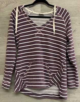 Columbia PFG Sudadera con Capucha Mujer Mediana Rayas Púrpura Blanco Sudadera Ligera Foto 1 de 4