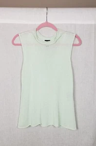 Eileen Fisher Top Blouse Pullover Mock Neck M Light Green Coastal Vacation - Picture 1 of 4