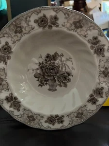 Palate & Plate Victorian Brown Rose Soup Cereal Scalloped Bowl - Picture 1 of 4