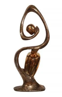Georges Charpentier, Nackt Im Abstrakte, Messingskulptur mit Gold Patina, - Bild 1 von 4