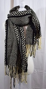 Nyc Underground Multipattern Scarf Black/White  - Picture 1 of 2