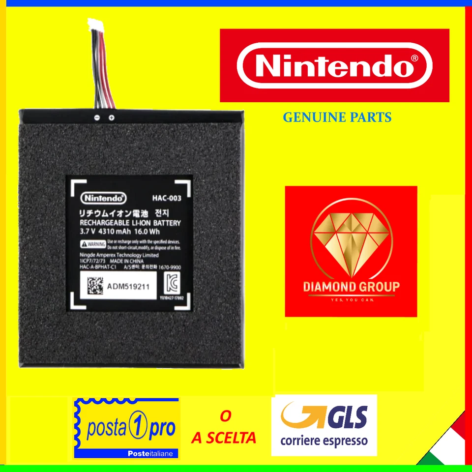 BATTERIA PILA ORIGINALE HAC-003 PER NINTENDO SWITCH CONSOLE RICAMBIO 💎DIAMOND💎