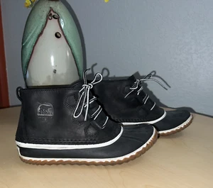 SOREL Women's Duck Boots Handcrafted Natural Rubber Black Waterproof. Size 8.5 - Picture 1 of 12