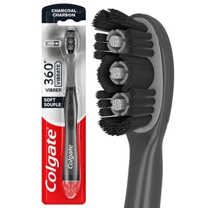 Colgate 360 Vibrate Carbón Cepillo de Dientes a Batería, 1 Pila AAA Incluida - Imagen 1 de 5