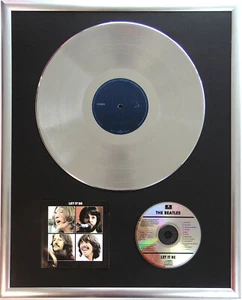 The Beatles Let it be gerahmte CD Cover +12" Vinyl goldene/platin Schallplatte - Picture 1 of 1