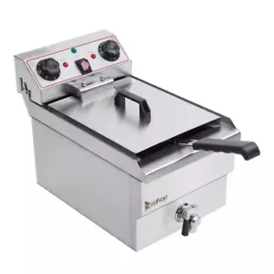 12,5 Qt. Friggitrice elettrica con rubinetto in acciaio inox - Foto 1 di 7