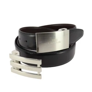 Ted Lapidus. Ceinture classiques. Coffret Cadeau, Cuir. Noir réversible Marron   - Picture 1 of 7