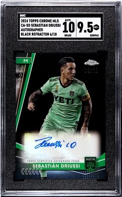 2024 Topps Chrome MLS Sebastian Driussi Black 06/10 Austin FC SGC 9.5 Low Pop! - Image 1 of 2
