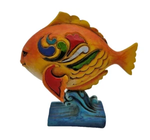 Vintage Jim Shore Mini Fish On Pedestal 3" Colorful Heartwood Creek Figurine - Picture 1 of 12