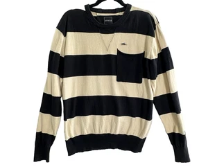 ATTICUS Damen Pullover Pulli Rundhals gestreift Tasche Gr. L schwarz hellbraun 94-8 - Bild 1 von 12