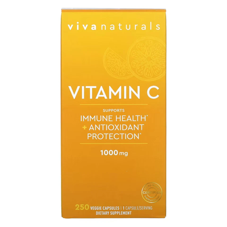 2 X Viva Naturals, vitamina C, 1.000 mg, 250 cápsulas vegetais - Imagem 1 de 2