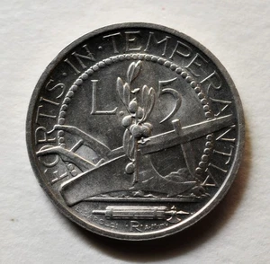 1938 San Marino 5 LIRE QFDC - Picture 1 of 2