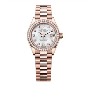 Rolex Lady-Datejust Uhr 28MM Perlmutt Diamant Index Marker Zifferblatt Ros... - Bild 1 von 1