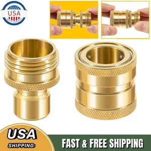 Hose Quick Disconnect Set Heavy-Duty Brass for Dramm Spigots, Nozzles 22729 - Picture 1 of 10