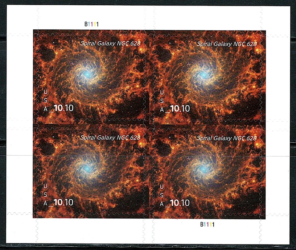 Mint US 2025 Block of 4 Spiral Galaxy Priority Mail Stamps, Scott# 5954, (MNH) - Image 1 of 1
