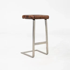 1980s Four Seasons Barstool by Cumberland Furniture in Stainless and Leather - Picture 1 of 11