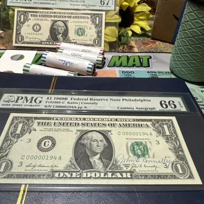 1969 Series B Out Of Philadelphia This Is Graded Autographed Note Mint State 66 - Image 1 of 2