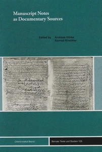 Manuscript Notes as Documentary Sources Görke, Andreas (Hg.) and Konrad Hirschle - Picture 1 of 1