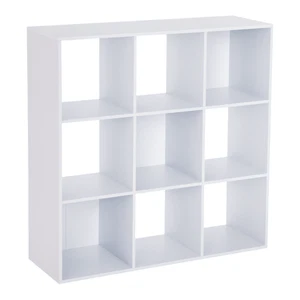 HOMCOM 9 Cube Storage Unit Cabinet Bookcase Display Shelves, White - Picture 1 of 11