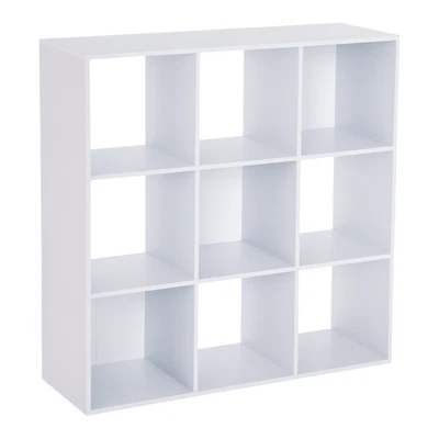 HOMCOM 9 Cube Storage Unit Cabinet Bookcase Display Shelves, White - Image 1 of 4