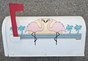 Bacova Accentbox Rural Mailbox hand-laminated fiberglass Plastic Pink Flamingo  - Picture 1 of 24