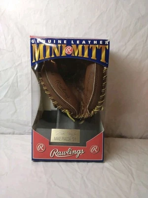 Mini guante de cuero genuino Rawlings #31 Mike Piazza Catchers Mitt Foto 1 de 4