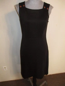 Ivanka Trump FAB! Structured Sheath Dress w Rosegold Accent Button in Black 4 - Picture 1 of 9