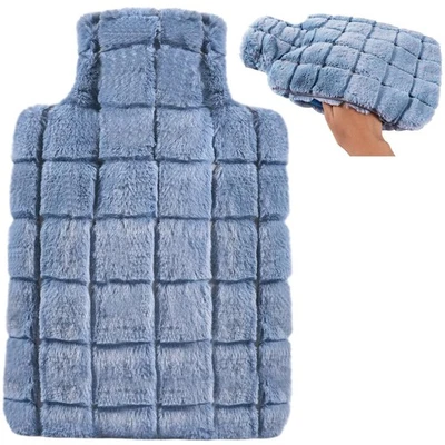 Wärmflasche mit Bezug aus Kunstfell und seitlichen Öffnungen für Hände, 2 Lit... - Bild 1 von 2