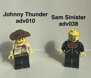Original LEGO® Minifiguren Johnny Thunder adv010 & Sam Sinister adv038 - EOL - Bild 1 von 3