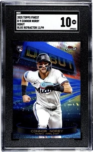Connor Norby RC /99 2025 Topps Finest Debut BLUE Refractor Card #D-9 - Picture 1 of 2