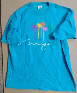 T-shirt vintage Jerzees made in USA da uomo L Mirage macchie 21 pozzi 28 fori lunghi - Foto 1 di 10