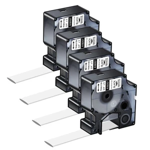 4PK 18057 IND Heat-Shrink Tube 3/4" Black\White for DYMO Rhino PRO 1000 5000 - Picture 1 of 9