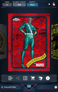 Topps Marvel Collect 2025 Chrome Marvel Blue and Red Spider Web - Quicksilver - Picture 1 of 2