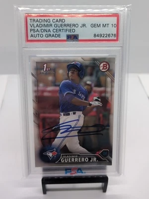 2016 Bowman Vladimir Guerrero Jr Auto PSA/DNA Gem MT 10 Auto Grade - Image 1 of 4