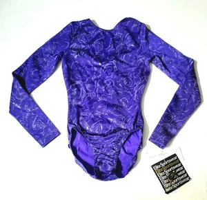 GK Elite Vintage Viola Rosa Paillettes Body Manica Lunga AXS Adulto AXS Sparkle Nuovo con etichette - Foto 1 di 13