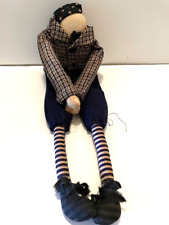 Primitive Boy Rag Doll Soft Cloth Shelf Sitter Americana Folk Art Wachlin?