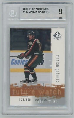 2000-01 UD SP Authentic Marian Gaborik Future Watch /900 Rookie #110 BGS 9 Mint - Image 1 of 4