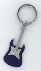 Schlüsselanhänger E-Gitarre, Metall Gitarre Schlüsselring, verpackt, blau matt lackiert - Bild 1 von 2