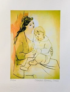 Pablo Picasso MOTHER AND CHILD Estate Signed & Numbered Giclee Art 17" x 11" - Picture 1 of 4