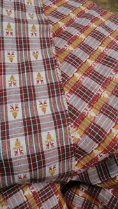 3Yds Homespun Cotton Christmas/Holiday/Winter Fabric Woven Reindeer Red Yellow - Picture 1 of 8