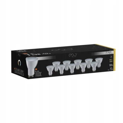 Lot de 10 ampoules LED FARI GU10 7,5W 3000K blanc chaud 700lm 120° EDO