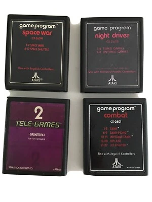 4 Atari 2600, 1980s Combat CX-2601 Sp War     Night Driver Tele-Games - Image 1 of 4