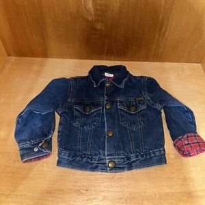Vintage Toddler Size 3 OshKosh B' Gosh Denim Jacket with Red Flannel Inside - Picture 1 of 12