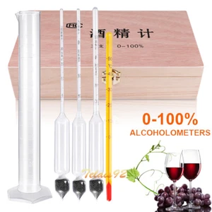 1 Set Hydrometer for spirits Meter Alcohol Tester And Cylinder for Liquor - Picture 1 of 11