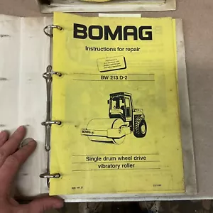 Bomag BW 213 D-2 SERVICE SHOP REPAIR MANUAL VIBRATORY COMPACTOR ROLLER GUIDE - Picture 1 of 5