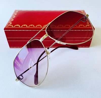 occhiali da sole vintage CARTIER VENDOME Santos personalizzati argento GRANDI 62*14 platino 2 - Immagine 1 di 4