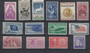 1957 U.S. Commemorative Stamp Set MNH – Complete SC #1086–1099 (14 Stamps) - Picture 1 of 2