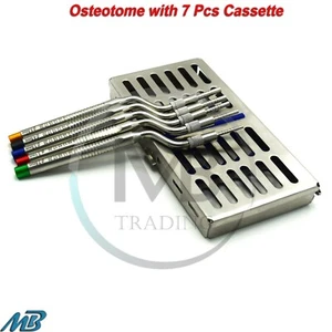 Implant Sinus Lift Osteotome Kit Offset Concave Tips With Dental 7 Pcs Cassette - Picture 1 of 5